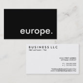 europa . visitekaartje (Voorkant / Achterkant)