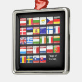 EUROPA: Vlaggen van Europa Metalen Ornament (Links)