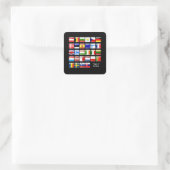 EUROPA: Vlaggen van Europa Vierkante Sticker (Tas)