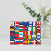 Europa vlaggen Wereld en vrede Briefkaart (Staand voorkant)