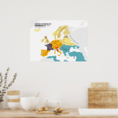 Europa Volgens Charles V, de Heilige Romeinse keiz Poster (Keuken)