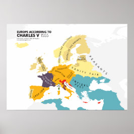 Europa Volgens Charles V, de Heilige Romeinse keiz Poster