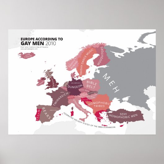 Europa Volgens de Mannen van Gay Poster (Voorkant)