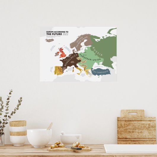 Europa Volgens de toekomst 2022 Poster (Keuken)