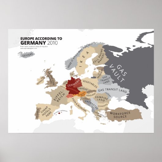 Europa Volgens Duitsland Poster (Voorkant)
