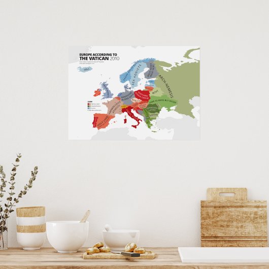 Europa Volgens het Vaticaan Poster (Keuken)
