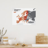 Europa Volgens Hongarije Poster (Keuken)