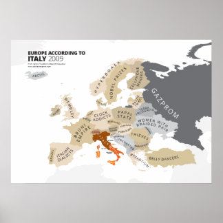 Europa Volgens Italië Poster