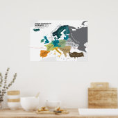 Europa Volgens Noorwegen Poster (Keuken)
