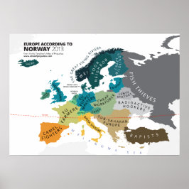 Europa Volgens Noorwegen Poster