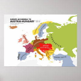Europa Volgens Oostenrijk-Hongarije Poster