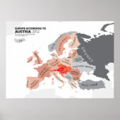 Europa Volgens Oostenrijk Poster (Voorkant)