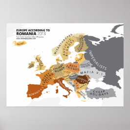 Europa Volgens Roemenië Poster