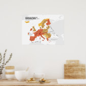 Europa Volgens Zwitserland Poster (Keuken)