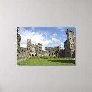 Europa, Wales, Caernarfon. Caernarfon Castle, Canvas Afdruk