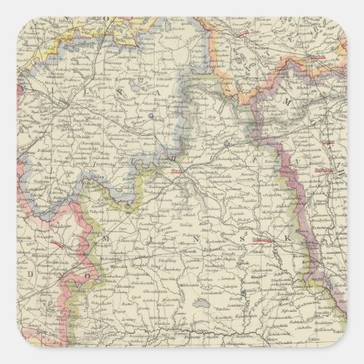 Europa, Wit-Rusland, Oekraïne Vierkante Sticker (Voorkant)