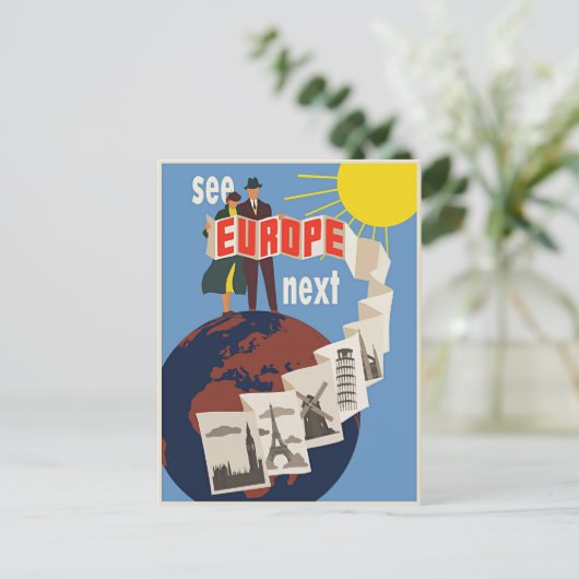 europa-zie het volgende briefkaart (Staand voorkant)