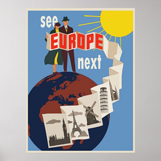 europa-zie het volgende poster (Voorkant)