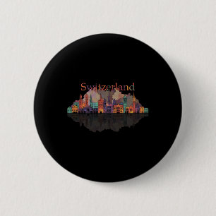 Europa Zwitserland Alpen Bergen Zwitserse Familie Ronde Button 5,7 Cm