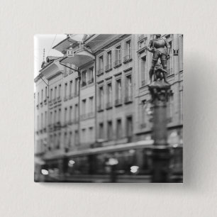 Europa, Zwitserland, Bern. Tram, Marktgasse Vierkante Button 5,1 Cm