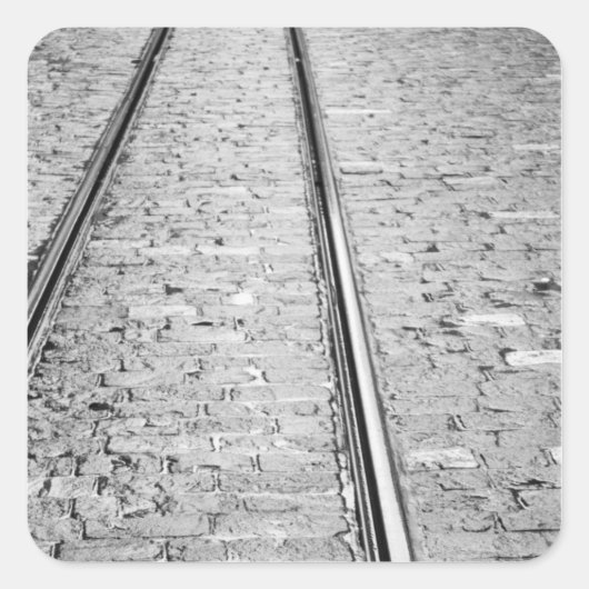 Europa, Zwitserland, Bern. Tramsporen, Vierkante Sticker (Voorkant)