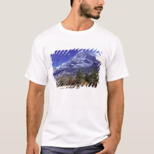 Europa, Zwitserland, Eiger. Vallen kleuren aanwezi T-shirt