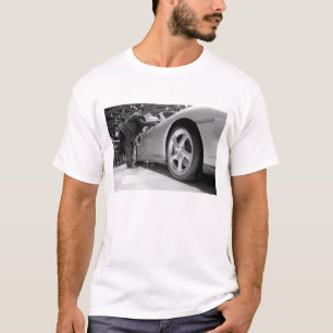 Europa, Zwitserland, Genève. Autosalon van Genève; T-shirt