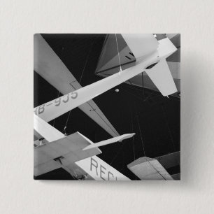 Europa, Zwitserland, Lucerne. Luchtzweefvliegtuig Vierkante Button 5,1 Cm