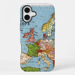 Europakaart uit de 20e eeuw iPhone 16 plus hoesje