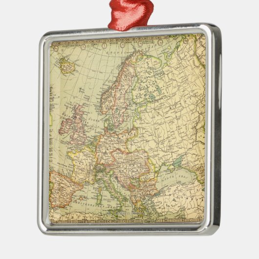 EuropaPanoramaEurope 3 Metalen Ornament (Links)