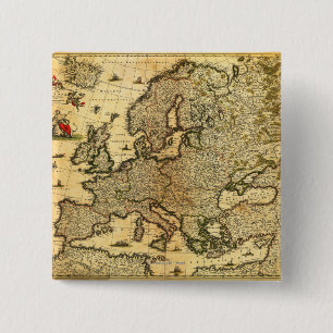 EuropaPanoramaEurope Vierkante Button 5,1 Cm