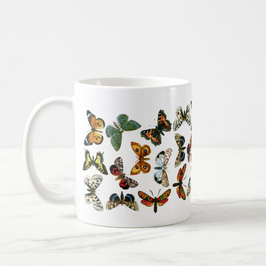 Europa's beste Butterflies en Moths Collage Koffiemok (Links)