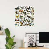 Europa's beste Butterflies en Moths Collage Poster (Thuiskantoor)