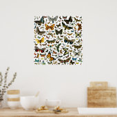 Europa's beste Butterflies en Moths Collage Poster (Keuken)