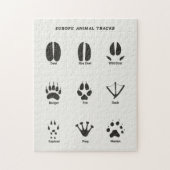 Europe Animal Tracks Puzzle Legpuzzel (Verticaal)