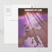 Europe By Air -model reisposter. Briefkaart (Voorkant / Achterkant)