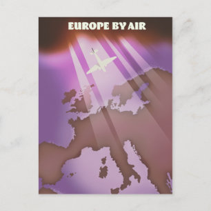 Europe By Air -model reisposter. Briefkaart