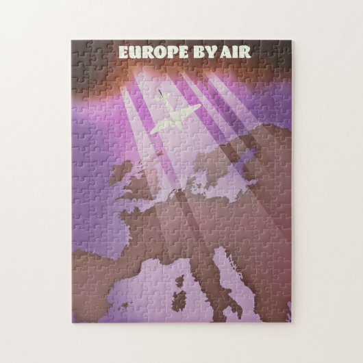Europe By Air -model reisposter. Legpuzzel (Verticaal)