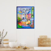  Europe City-scène Poster (Keuken)