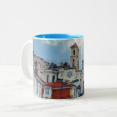 Europe Coffee Mok, foto Lissabon, Portugal Tweekleurige Koffiemok (Voorkant links)