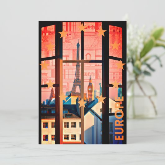Europe Feestdagenkaart (Staand voorkant)