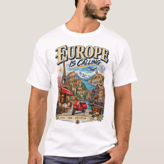 Europe Is Calling T-shirt | Vintage Europese Reis