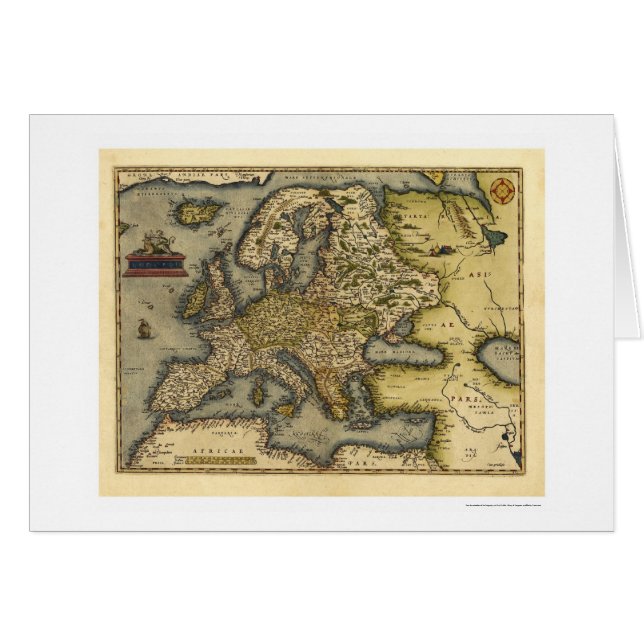 Europe Map by Ortelius 1570 (Voorkant Horizontaal)