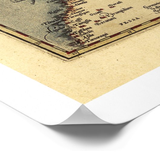 Europe Map by Ortelius 1570 Poster (Hoek)