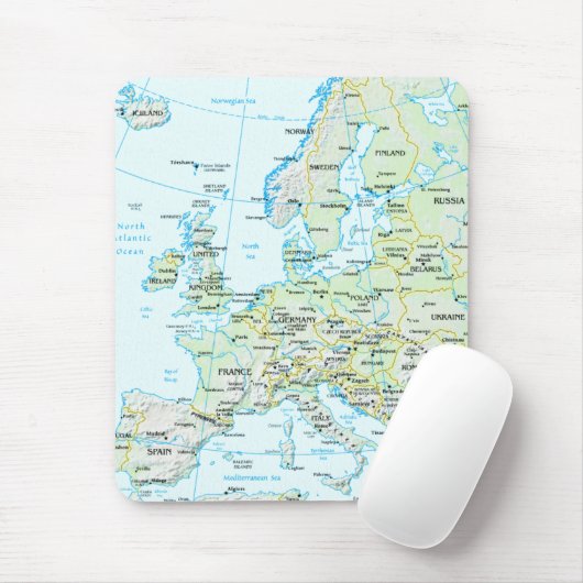 Europe Map Mousepad Muismat (Met muis)