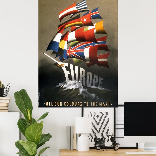 Europe Plan Marshall Poster (Thuiskantoor)