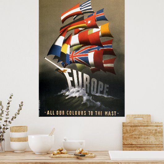 Europe Plan Marshall Poster (Keuken)