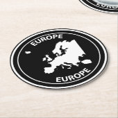 Europe Ronde Kartonnen Onderzetter (Gebogen)