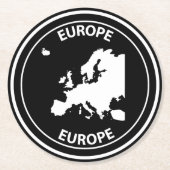 Europe Ronde Kartonnen Onderzetter (Voorkant)