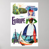 Europe Travel Paris Venice, Rome, Griekenland Poster (Voorkant)